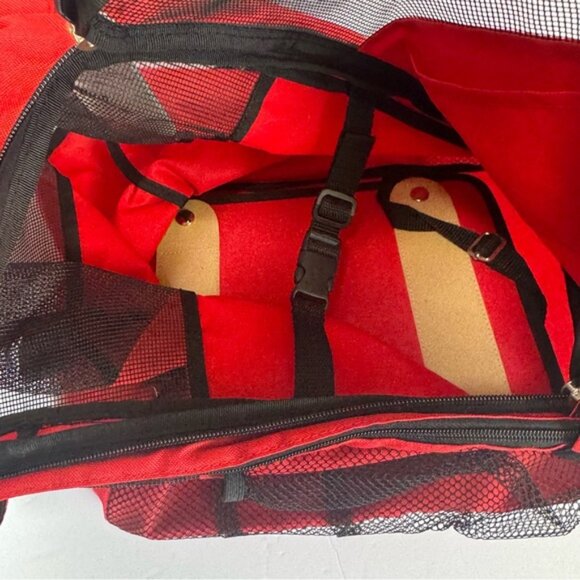 Zuca NEW Pet Carrier Bag Insert Travel Skating Fabric Red Pockets Lightweight - Picture 4 of 16